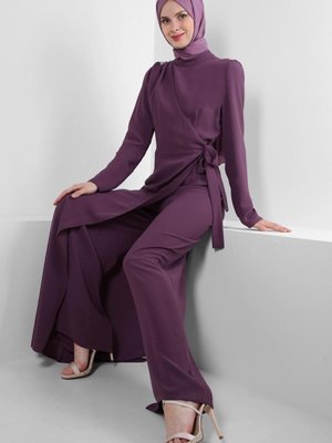 Bağlama Detaylı Krep Tulum Bağlama Detaylı Krep Tulum