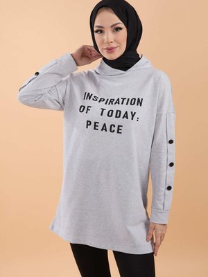 Düz Bisiklet Yaka Gri Sweat Düz Bisiklet Yaka Gri Sweat