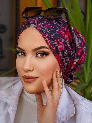 Lacivert Kırmızı Çapraz Bantlı Bone