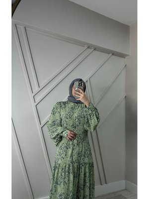 Semra Ilhan Desenli Şifon Gömlek Elbise