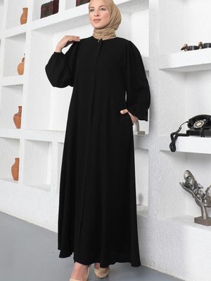 Ferace Abaya Medine Ipeği Balon Kol