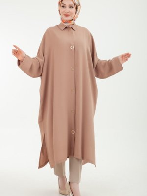 Gömlek Yakalı Çıt Çıtlı Giy Çık Camel