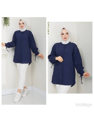 Çizgili Monaco Kumaş Giyim Gömlek