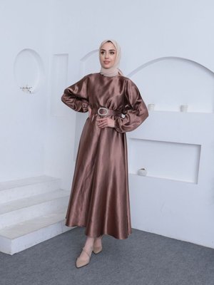 Saten Mevlana Abiye Elbise Saten Mevlana Abiye Elbise