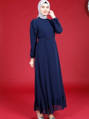 Lacivert Şifon Nova Elbise Lacivert Şifon Nova Elbise