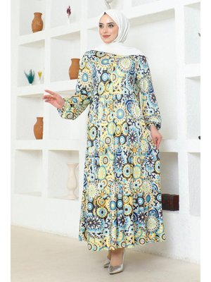 Sarı Etnik Desenli Elbise Sarı Etnik Desenli Elbise