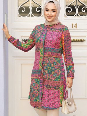 Desenli Pembe Tunik