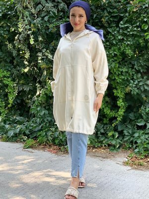 Açık Bej Armalı Fermuarlı Kap Açık Bej Armalı Fermuarlı Kap