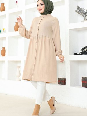 Düğmeli Tunik Vizon Düğmeli Tunik Vizon