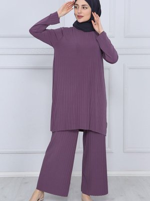 Gül Kurusu Pantolon Tunik Piliseli Sandy İkili Takım Gül Kurusu Pantolon Tunik Piliseli Sandy İkili Takım