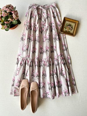 Lila Gül Desen Kat Kat Etek Lila Gül Desen Kat Kat Etek