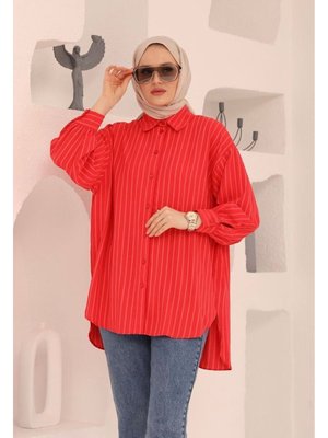 Çizgili Düğmeli Genç Spor Tunik