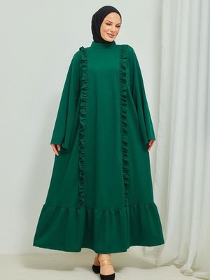 Fırıfır Detaylı Elbise Abaya Brc11m01