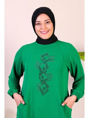 Zümrüt Yeşili Biyeli Taşlı İkili Takım Zümrüt Yeşili Biyeli Taşlı İkili Takım