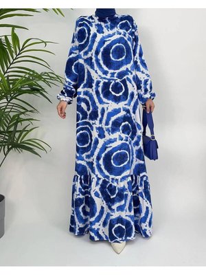 Yazlik Yumuşak Uzun Büyük Beden Yazlık Viskon Elbise