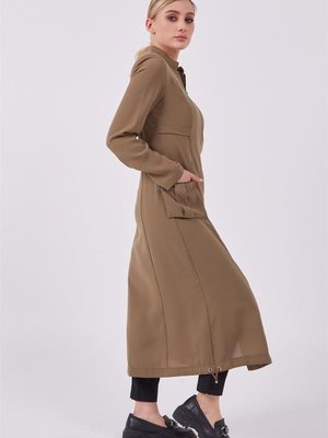 Fermuar Cepli Klasik Zeytin Yeşili Giy Çık Fermuar Cepli Klasik Zeytin Yeşili Giy Çık