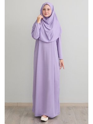 Tek Parça Lila Namaz Elbisesi Tek Parça Lila Namaz Elbisesi
