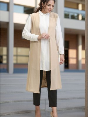 Sade Uzun Dökümlü Yelek