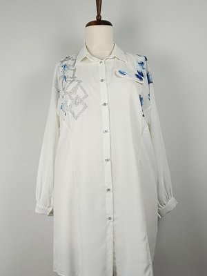 Büyük Beden Baskılı Tunik Mavi Büyük Beden Baskılı Tunik Mavi