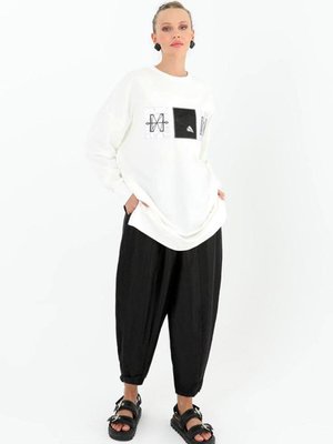 Siyah Jakar Pantolonlu Sweat Takım Siyah Jakar Pantolonlu Sweat Takım