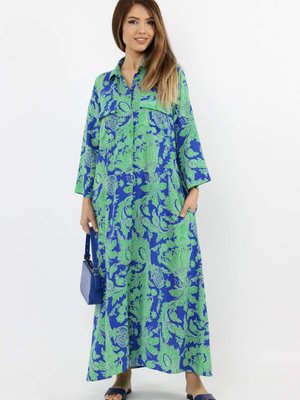 Prive Live Yeşil Viskon Maksi Boy Cepli Yazlık Uzun Elbise