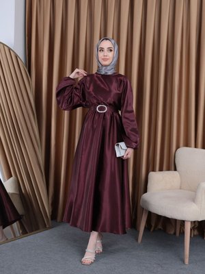 Saten Mevlana Abiye Elbise Saten Mevlana Abiye Elbise