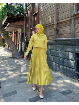 Piliseli Etek | Yağ Yeşili