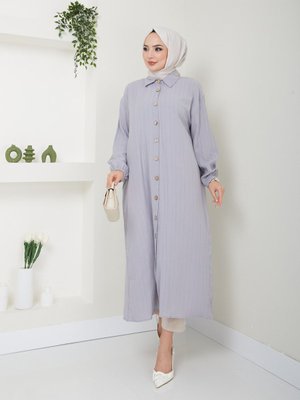 Maxi Boy Yırtmaçlı Viskon Tunik