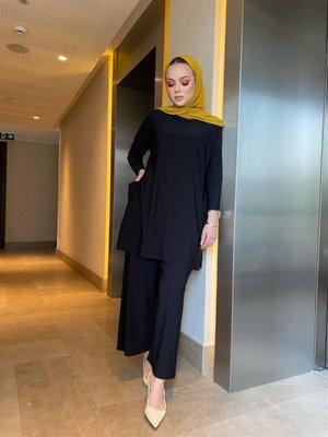 Harika Sandy Pantolonlu Cep Detaylı İkili Takım