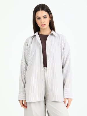 Pamuklu Gömlek Toprak Beyaz Çizgili
