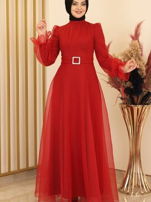 Selen Abiye Elbise Kırmızı Design