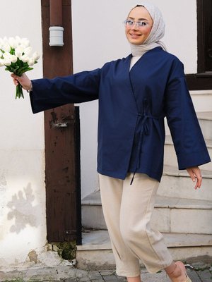 Yandan Bağlamalı Ceket Lacivert Yandan Bağlamalı Ceket Lacivert