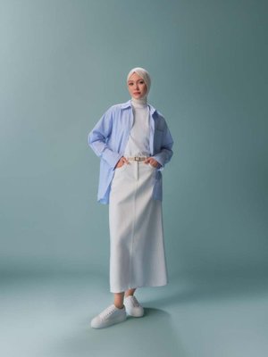 Çizgili Gömlek Mavi