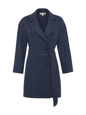 Belden Kuşaklı Keten Ceket