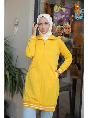 Sarı Ribana Detaylı Kısa Kap Sarı Ribana Detaylı Kısa Kap