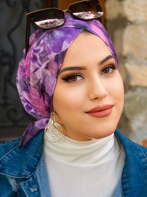 Mürdüm Lila Çapraz Bantlı Bone