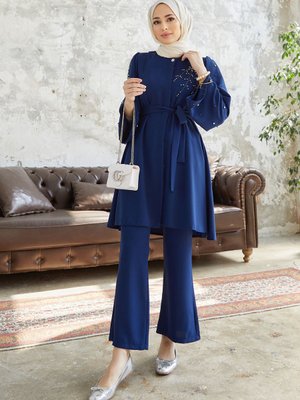 Rina Tunik Pantolon Takım İndigo Rina Tunik Pantolon Takım İndigo
