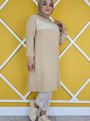 Kadın Aller Kesim Taş Ve Bin Detaylı Tesettür Tunik