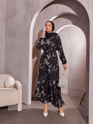 Varak Desenli Bürümcük Elbise