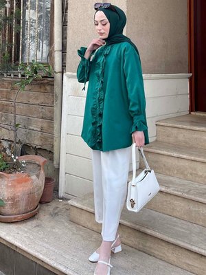 Oversize Flores Fırfırlı Tunik