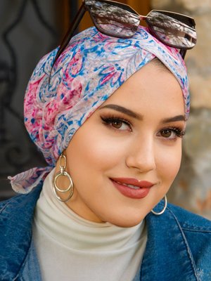 Mavi Kırmızı Çapraz Bantlı Bone