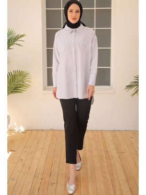 Beyaz Çizgili Gömlek