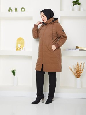 Büyük Beden Kışlık Kaban Su İtici Kumaş Elyaf Dolgulu Büyük Beden Kışlık Kaban Su İtici Kumaş Elyaf Dolgulu