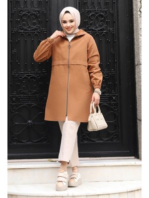 Taba Pat Detaylı Fermuarlı Kot Kap