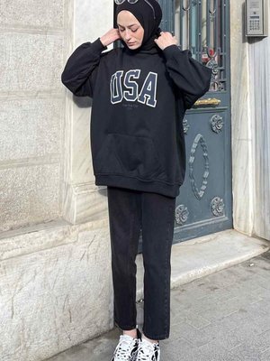 Usa Baskılı Sweatshirt