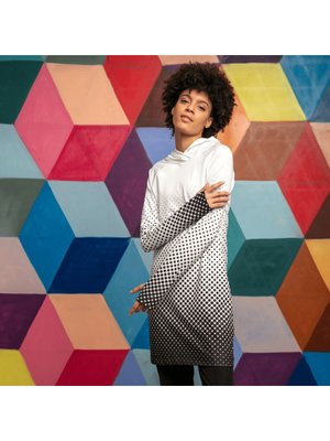 Nokta Baskılı Kapüşonlu Sweat Shirt