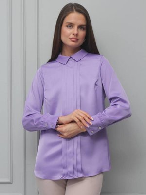 Lila Dökümlü Saten Yüzeyli Gömlek