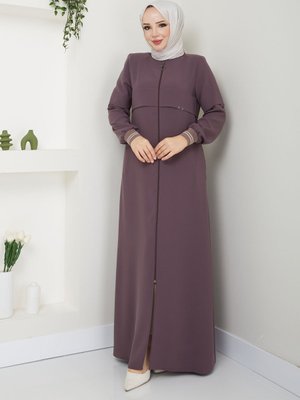 Yeni Sezon Spor Tarz Genç Ribanalı Petek Kumaş Gül Kurusu Yazlık Ferace