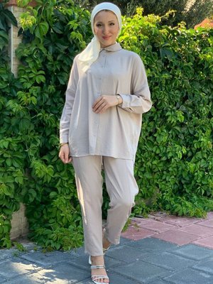 Taş Düşükkol Gömlekli Takım Taş Düşükkol Gömlekli Takım