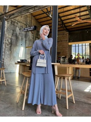 Yeni Sezon Çok Rahat Şık Etek Görünümlü Pantolon Tunik Ela Takım ??